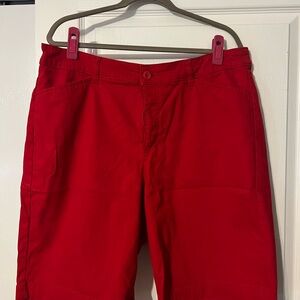 St. John's Bay Red Bermuda Shorts Vibrant Cotton Blend